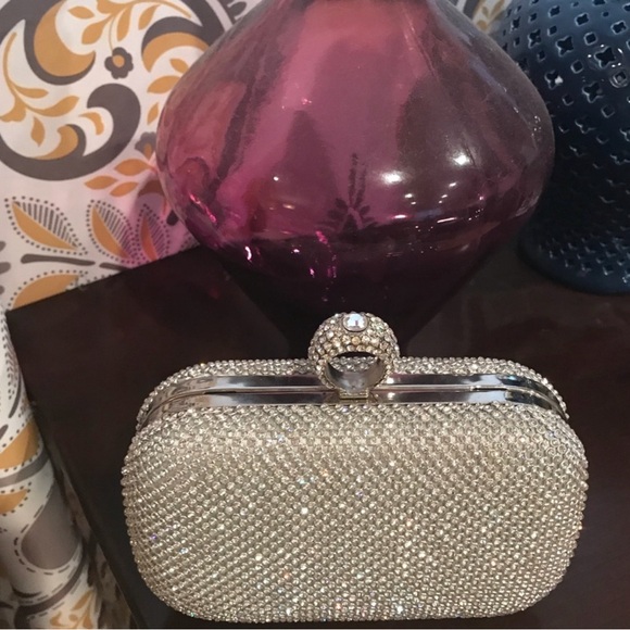 Handbags - Sparkle embellished formal hard shell purse